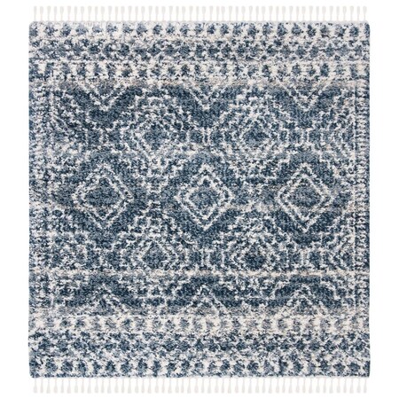 Safavieh 6 ft. 7 in. x 6 ft. 7 in. Melrose Shag 900 Square Rug - Navy & Ivory SGML937N-7SQ